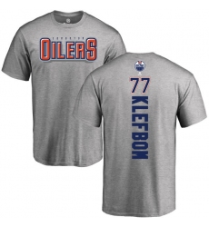 NHL Adidas Edmonton Oilers #77 Oscar Klefbom Ash Backer T-Shirt