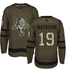 Youth Adidas Florida Panthers #19 Michael Matheson Authentic Green Salute to Service NHL Jersey