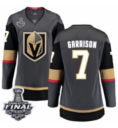 Women's Vegas Golden Knights #7 Jason Garrison Authentic Black Home Fanatics Branded Breakaway 2018 Stanley Cup Final NHL Jersey