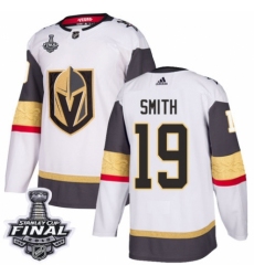 Youth Adidas Vegas Golden Knights #19 Reilly Smith Authentic White Away 2018 Stanley Cup Final NHL Jersey