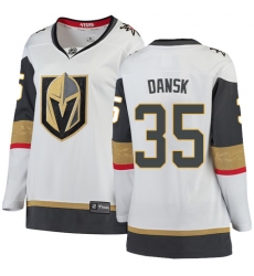Women's Vegas Golden Knights #35 Oscar Dansk Authentic White Away Fanatics Branded Breakaway NHL Jersey