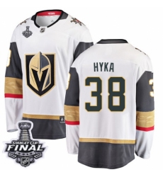 Youth Vegas Golden Knights #38 Tomas Hyka Authentic White Away Fanatics Branded Breakaway 2018 Stanley Cup Final NHL Jersey