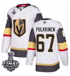 Youth Adidas Vegas Golden Knights #67 Teemu Pulkkinen Authentic White Away 2018 Stanley Cup Final NHL Jersey