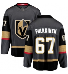 Youth Vegas Golden Knights #67 Teemu Pulkkinen Authentic Black Home Fanatics Branded Breakaway NHL Jersey