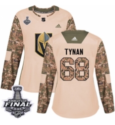 Women's Adidas Vegas Golden Knights #68 T.J. Tynan Authentic Camo Veterans Day Practice 2018 Stanley Cup Final NHL Jersey