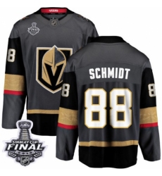 Men's Vegas Golden Knights #88 Nate Schmidt Authentic Black Home Fanatics Branded Breakaway 2018 Stanley Cup Final NHL Jersey