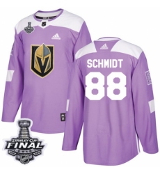 Youth Adidas Vegas Golden Knights #88 Nate Schmidt Authentic Purple Fights Cancer Practice 2018 Stanley Cup Final NHL Jersey