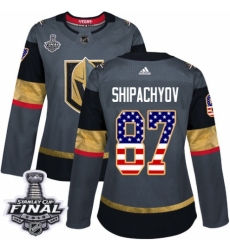 Women's Adidas Vegas Golden Knights #87 Vadim Shipachyov Authentic Gray USA Flag Fashion 2018 Stanley Cup Final NHL Jersey