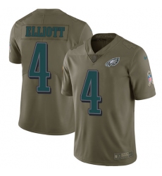 Men's Nike Philadelphia Eagles #4 Jake Elliott Limited Olive 2017 Salute to Service NFL Jersey