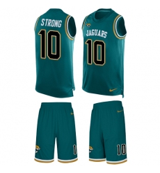 Men's Nike Jacksonville Jaguars #10 Jaelen Strong Limited Teal Green Tank Top Suit NFL Jersey