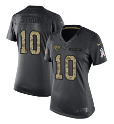 Women's Nike Jacksonville Jaguars #10 Jaelen Strong Limited Black 2016 Salute to Service NFL Jersey