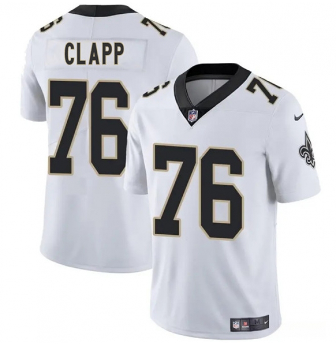 Men's New Orleans Saints #76 Will Clapp White 2025 Vapor Limited Football Stitched Jersey