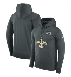 NFL Men's New Orleans Saints Nike Anthracite Crucial Catch Performance Pullover Hoodie