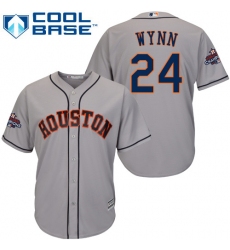 Men's Majestic Houston Astros #24 Jimmy Wynn Replica Grey Road 2017 World Series Champions Cool Base MLB Jersey