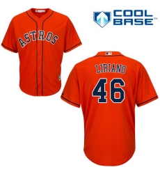 Youth Majestic Houston Astros #46 Francisco Liriano Replica Orange Alternate Cool Base MLB Jersey