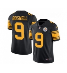 Men's Pittsburgh Steelers #9 Chris Boswell Black Vapor Color Rush Stitched Jersey