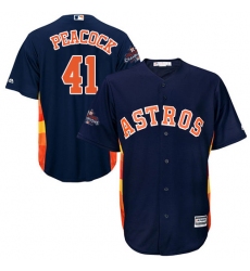 Men's Majestic Houston Astros #41 Brad Peacock Replica Navy Blue Alternate 2017 World Series Champions Cool Base MLB Jersey