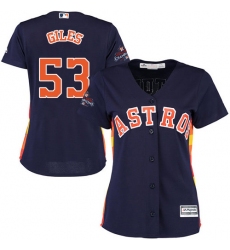 Women's Majestic Houston Astros #53 Ken Giles Replica Navy Blue Alternate 2017 World Series Champions Cool Base MLB Jersey