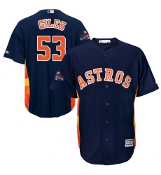 Youth Majestic Houston Astros #53 Ken Giles Replica Navy Blue Alternate 2017 World Series Champions Cool Base MLB Jersey