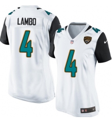 Women's Nike Jacksonville Jaguars #4 Josh Lambo Game White NFL Jersey