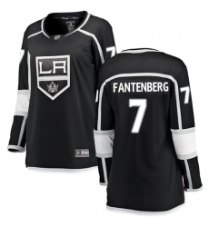 Women's Los Angeles Kings #7 Oscar Fantenberg Authentic Black Home Fanatics Branded Breakaway NHL Jersey