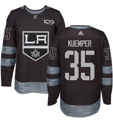 Men's Adidas Los Angeles Kings #35 Darcy Kuemper Authentic Black 1917-2017 100th Anniversary NHL Jersey