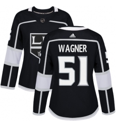 Women's Adidas Los Angeles Kings #51 Austin Wagner Authentic Black Home NHL Jersey