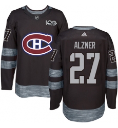 Men's Adidas Montreal Canadiens #27 Karl Alzner Authentic Black 1917-2017 100th Anniversary NHL Jersey