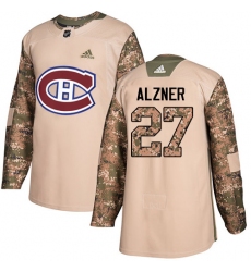 Youth Adidas Montreal Canadiens #27 Karl Alzner Authentic Camo Veterans Day Practice NHL Jersey