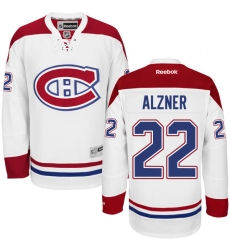 Youth Reebok Montreal Canadiens #22 Karl Alzner Authentic White Away NHL Jersey
