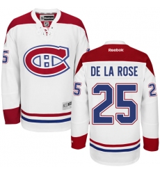 Women's Reebok Montreal Canadiens #25 Jacob de la Rose Authentic White Away NHL Jersey