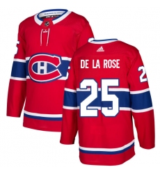 Youth Adidas Montreal Canadiens #25 Jacob de la Rose Premier Red Home NHL Jersey