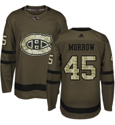 Men's Adidas Montreal Canadiens #45 Joe Morrow Premier Green Salute to Service NHL Jersey