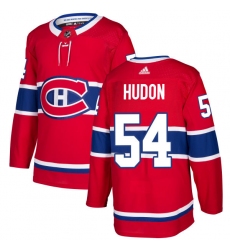 Men's Adidas Montreal Canadiens #54 Charles Hudon Premier Red Home NHL Jersey