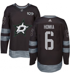 Men's Adidas Dallas Stars #6 Julius Honka Premier Black 1917-2017 100th Anniversary NHL Jersey