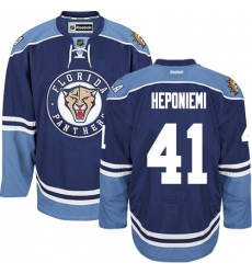 Men's Reebok Florida Panthers #41 Aleksi Heponiemi Authentic Navy Blue Third NHL Jersey