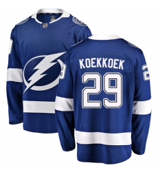 Youth Tampa Bay Lightning #29 Slater Koekkoek Fanatics Branded Royal Blue Home Breakaway NHL Jersey