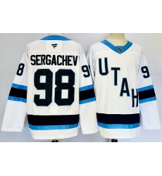 Men's Utah Hockey Club #98 Mikhail Sergachev White 2024-25 Stitched Jersey