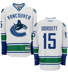 Men's Reebok Vancouver Canucks #15 Derek Dorsett Authentic White Away NHL Jersey