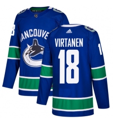 Men's Adidas Vancouver Canucks #18 Jake Virtanen Authentic Blue Home NHL Jersey