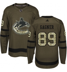 Men's Adidas Vancouver Canucks #89 Sam Gagner Authentic Green Salute to Service NHL Jersey