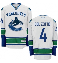 Men's Reebok Vancouver Canucks #4 Michael Del Zotto Authentic White Away NHL Jersey