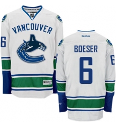 Men's Reebok Vancouver Canucks #6 Brock Boeser Authentic White Away NHL Jersey