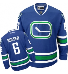 Women's Reebok Vancouver Canucks #6 Brock Boeser Premier Royal Blue Third NHL Jersey