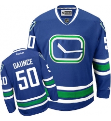 Women's Reebok Vancouver Canucks #50 Brendan Gaunce Authentic Royal Blue Third NHL Jersey