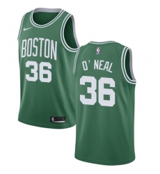 Men's Nike Boston Celtics #36 Shaquille O'Neal Swingman Green(White No.) Road NBA Jersey - Icon Edition