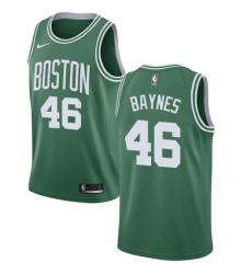 Men's Nike Boston Celtics #46 Aron Baynes Swingman Green(White No.) Road NBA Jersey - Icon Edition