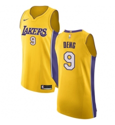 Men's Nike Los Angeles Lakers #9 Luol Deng Authentic Gold Home NBA Jersey - Icon Edition