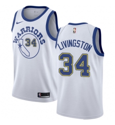 Men's Nike Golden State Warriors #34 Shaun Livingston Swingman White Hardwood Classics NBA Jersey