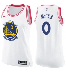 Women's Nike Golden State Warriors #0 Patrick McCaw Swingman White/Pink Fashion NBA Jersey